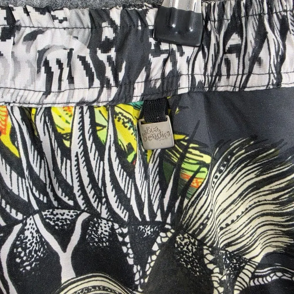 Agua Bendita Swim Trunks Men 36 Tropical Fish Print Mesh Lined Multi Beach Pool